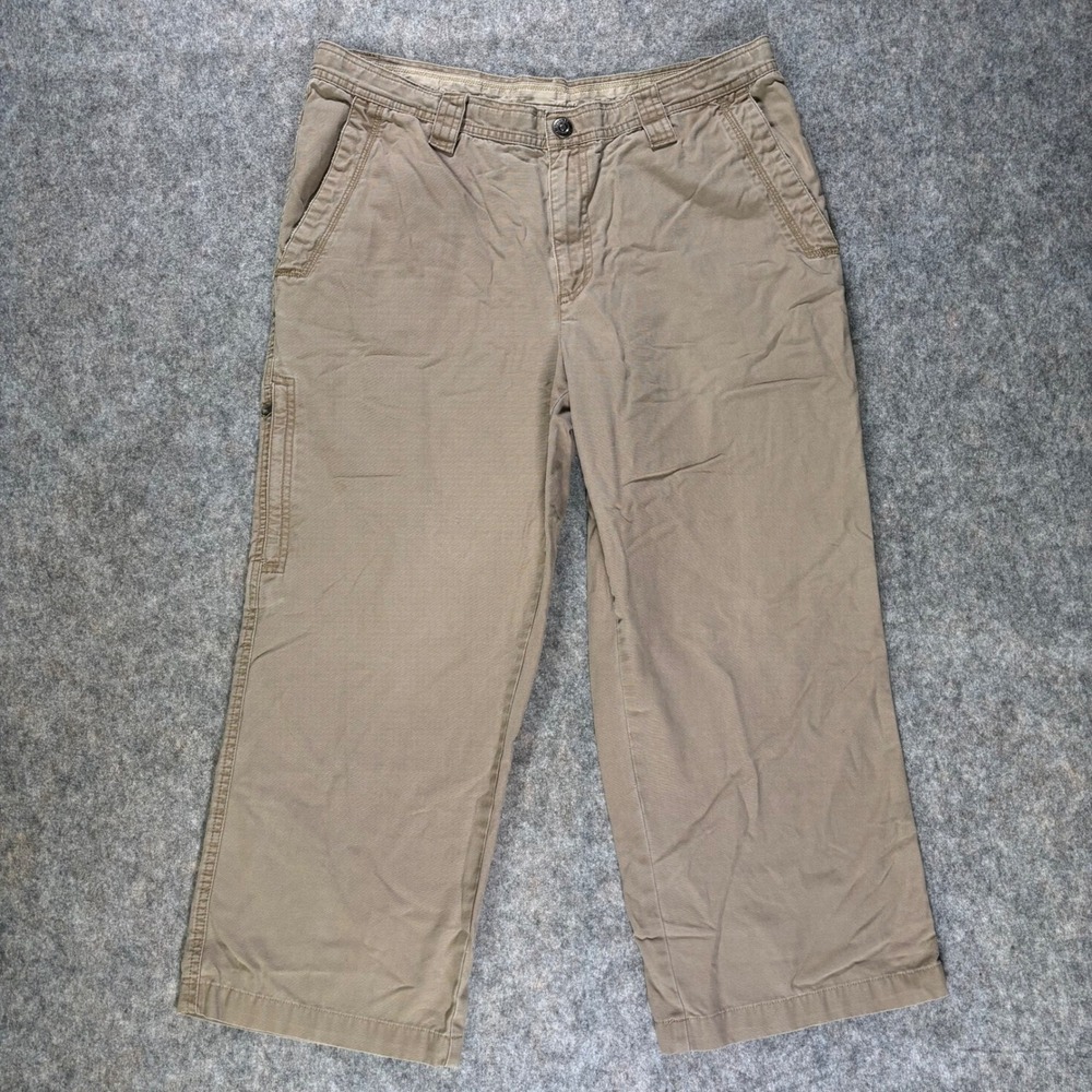 Columbia Omni-Shield Canvas Cargo Pants Khaki Tan Mens 36x30 *25.5 Actual Inseam